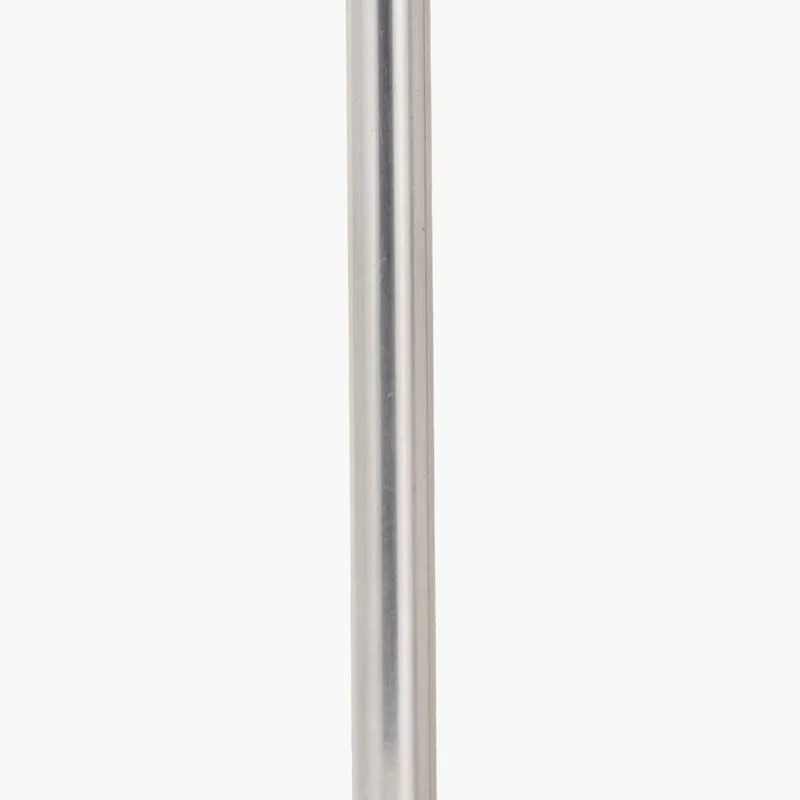 Auden Silver Metal Stick Table Lamp Base with Adelaide 25cm Ivory Tapered Cotton Mix Lampshade