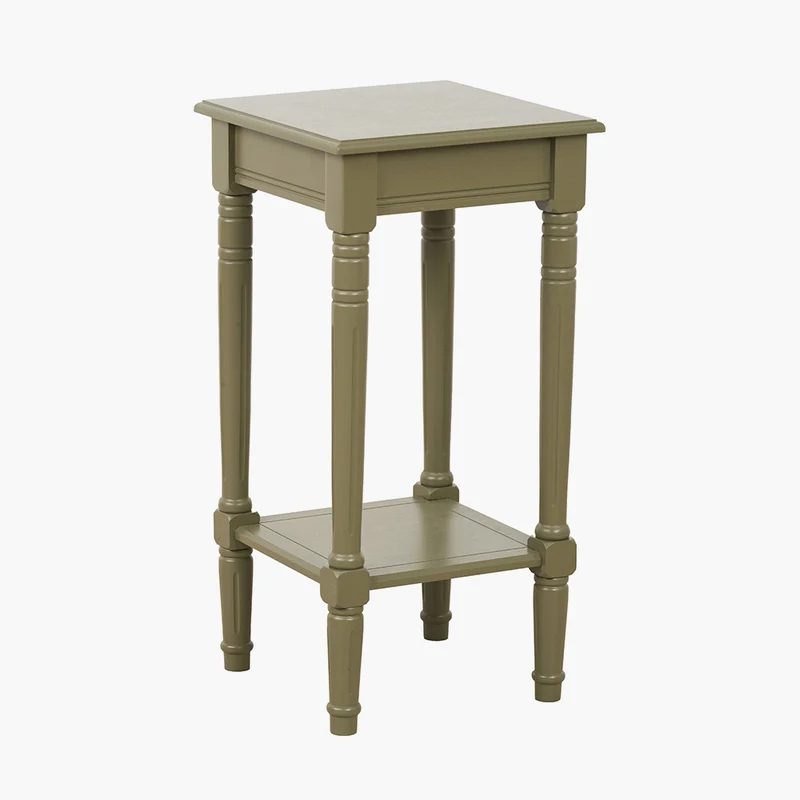 Heritage Olive Pine Wood Accent Table
