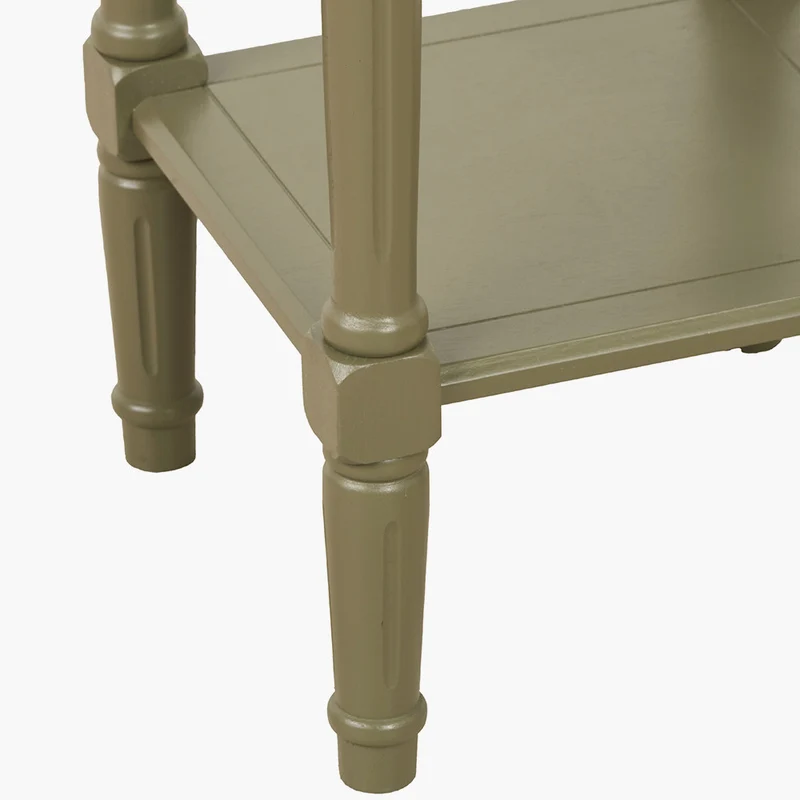 Heritage Olive Pine Wood Accent Table