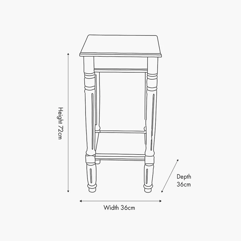 Heritage Olive Pine Wood Accent Table