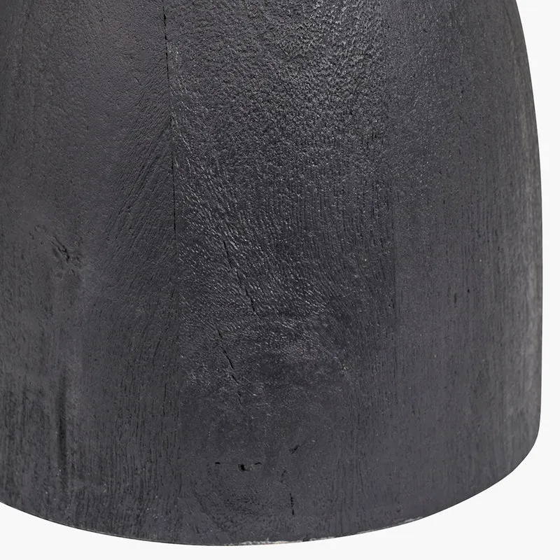 Corella Black Mango Wood Curved Table Lamp Base with Izara 40cm Racing Green Ikat Patterned Mushroom Pleat Tapered Lampshade