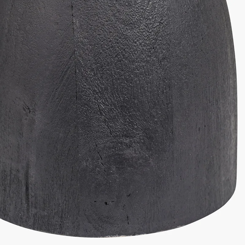 Corella Black Mango Wood Curved Table Lamp Base with Izara 40cm Lilac Ikat Patterned Mushroom Pleat Tapered Lampshade