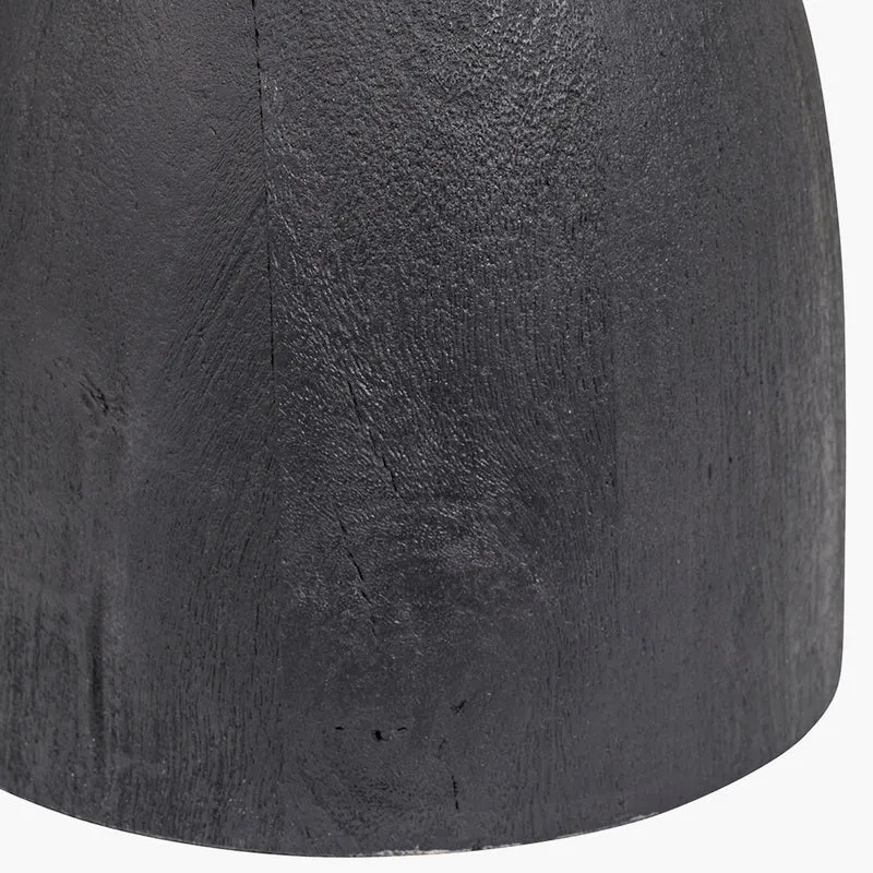 Corella Black Mango Wood Curved Table Lamp Base with Floressa 40cm Red Floral Patterned Mushroom Pleat Tapered Lamp Shade