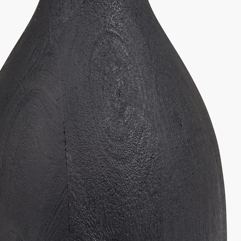 Corella Black Mango Wood Curved Table Lamp Base with Floressa 40cm Red Floral Patterned Mushroom Pleat Tapered Lamp Shade