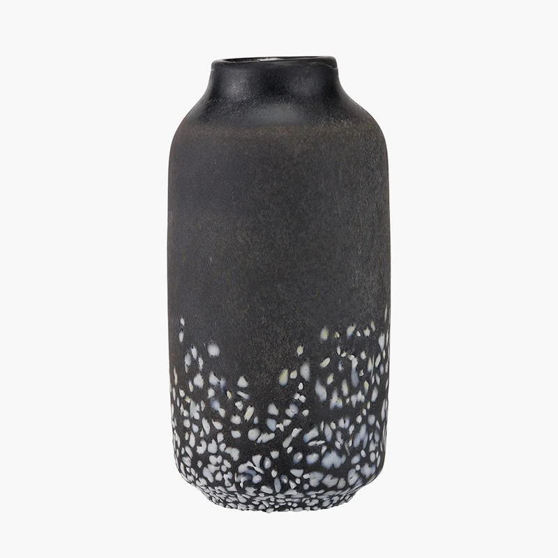 Etna Black and White Glass Vase