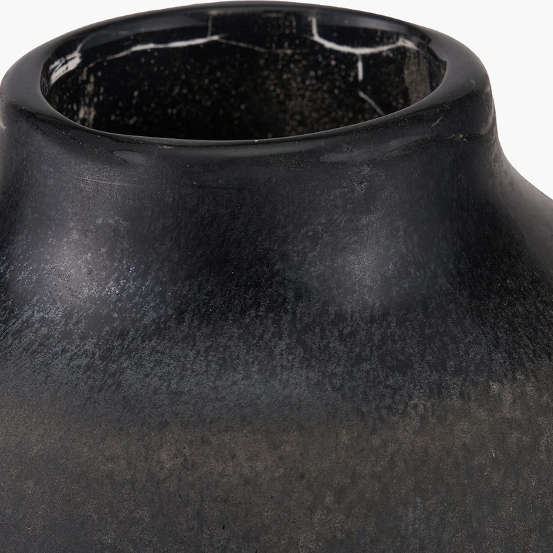 Etna Black and White Glass Vase