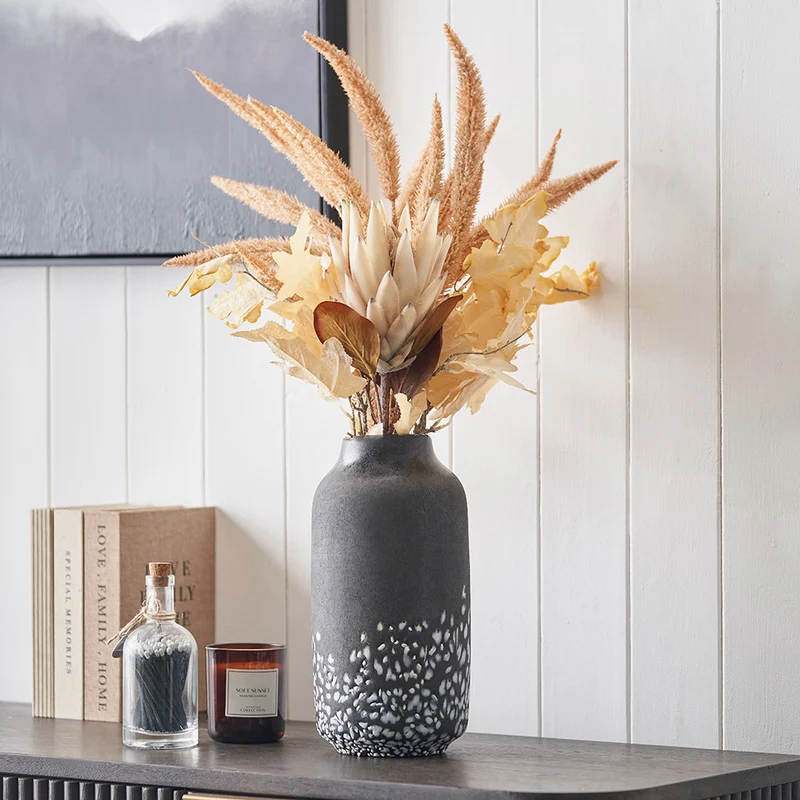 Etna Black and White Glass Vase