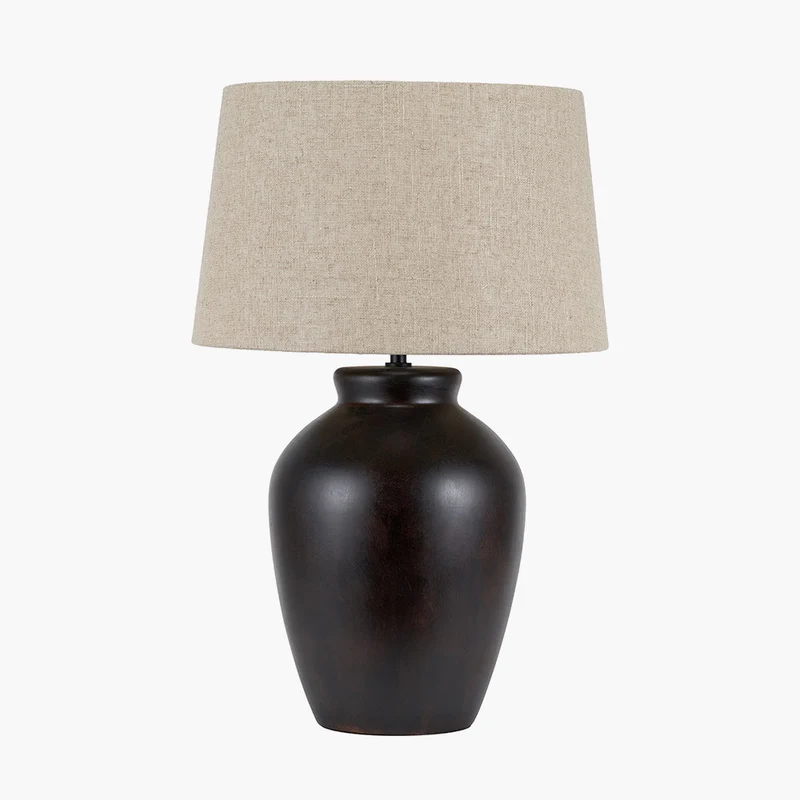 Espresso Black Brown Glaze Effect Ceramic Table Lamp