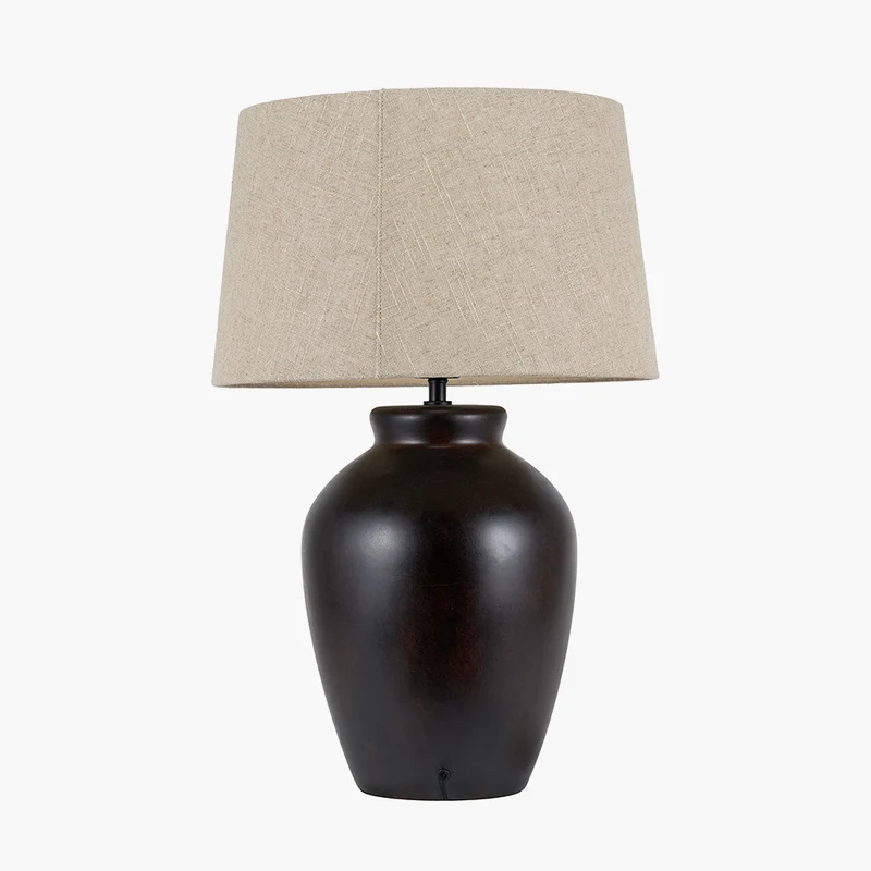 Espresso Black Brown Glaze Effect Ceramic Table Lamp