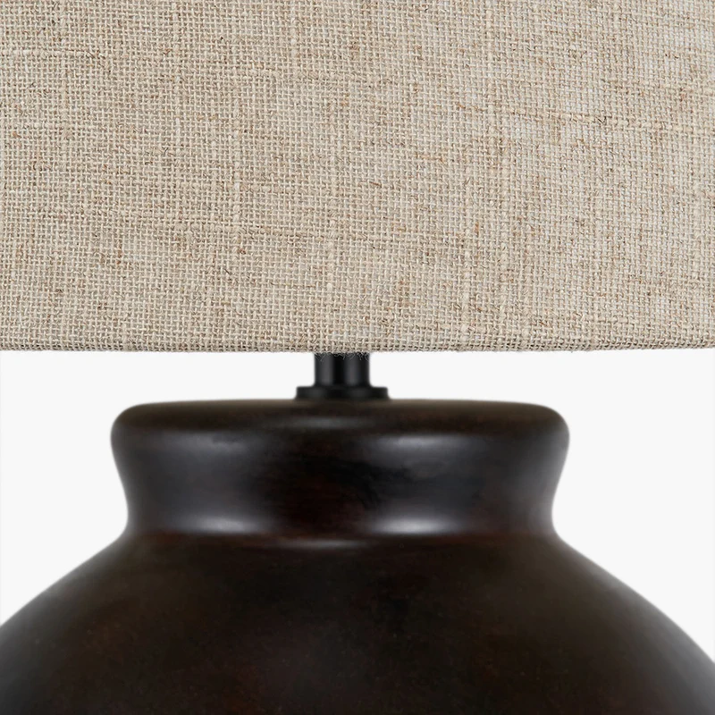 Espresso Black Brown Glaze Effect Ceramic Table Lamp