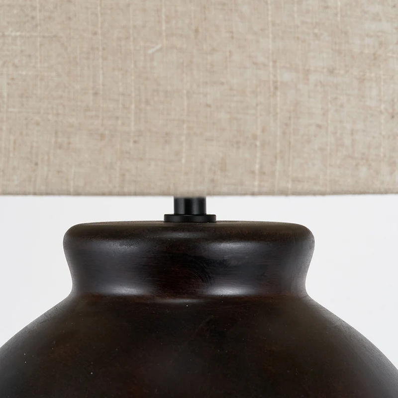 Espresso Black Brown Glaze Effect Ceramic Table Lamp
