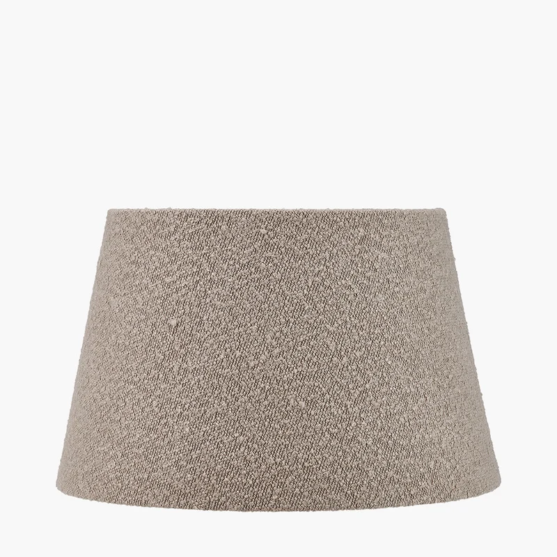 Emilio Matt Black Candlestick Table Lamp Base with Martigues 40cm Taupe Boucle Tapered Lampshade