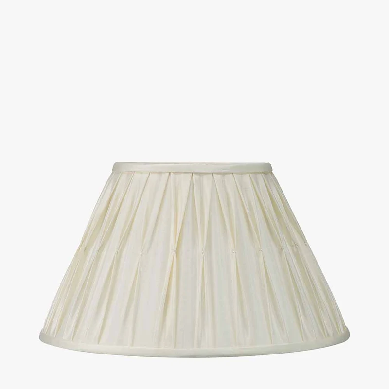 Garbo 35cm Cream Silk Mix Pinch Pleat Tapered Lampshade