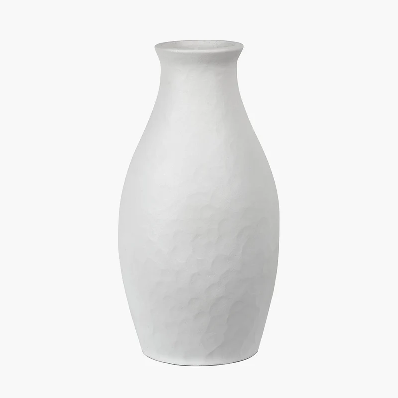 Eirene White Textured Stoneware Vase