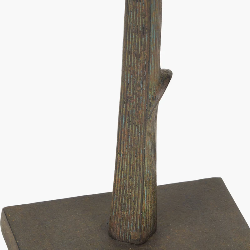 Bali Verdi Gris Metal Palm Tree Table Lamp Base with Issa Natural Rope 40cm Cylinder Lampshade