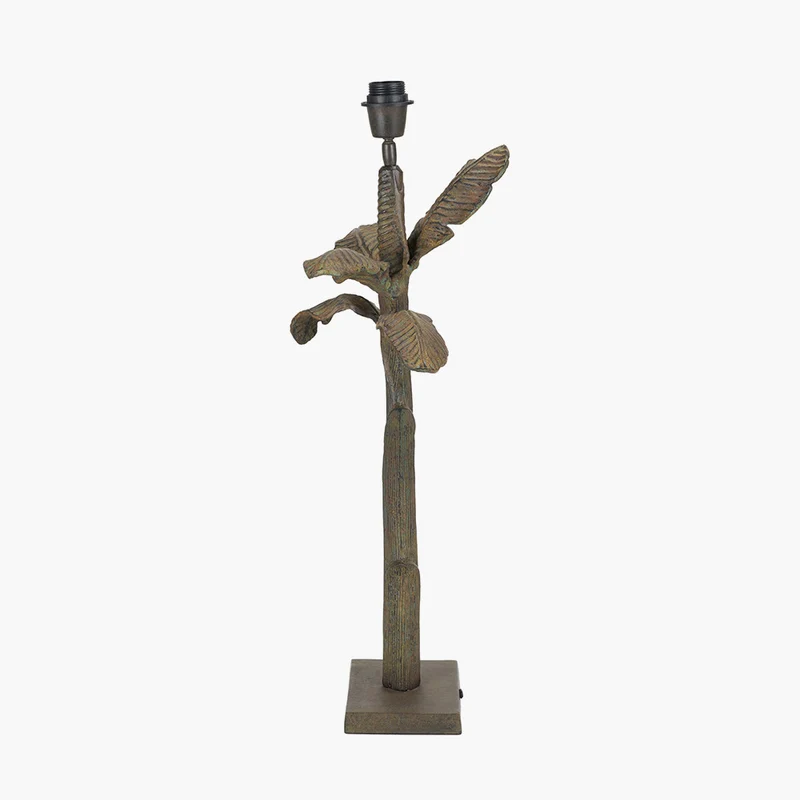 Bali Verdi Gris Metal Palm Tree Table Lamp Base