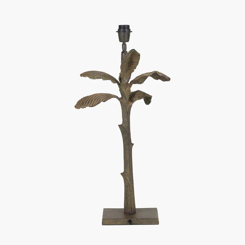 Bali Verdi Gris Metal Palm Tree Table Lamp Base