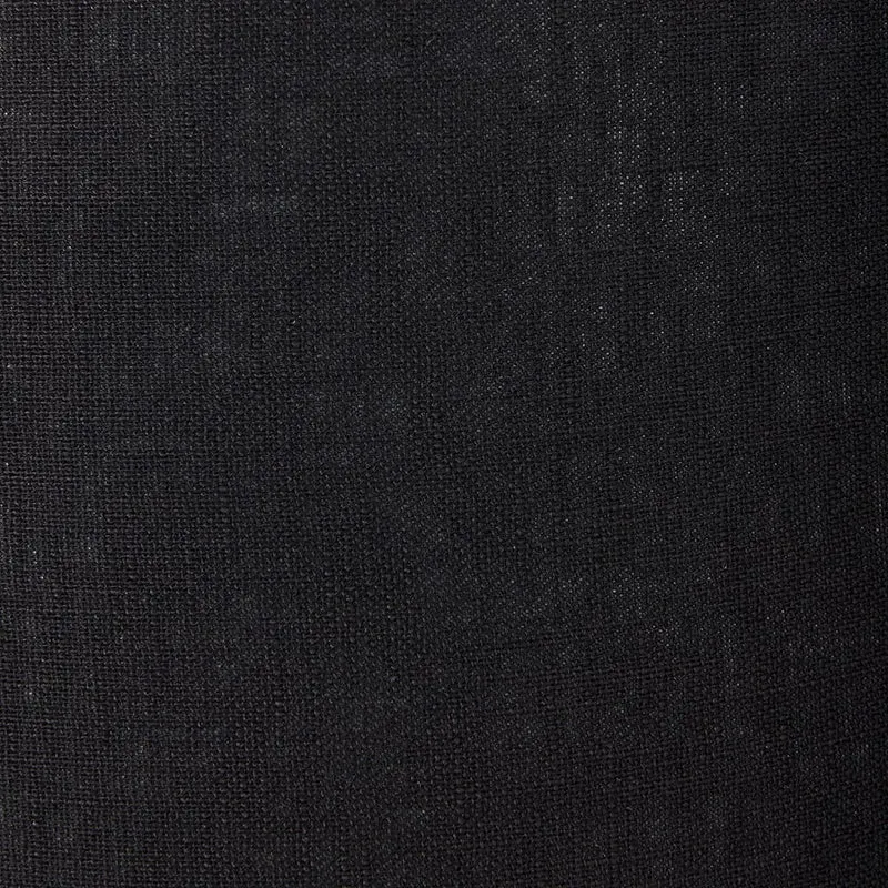 Asilah Matt Black Aluminium Tall Footed Table Lamp Base with Lino 40cm Black Self Lined Linen Cylinder Lampshade