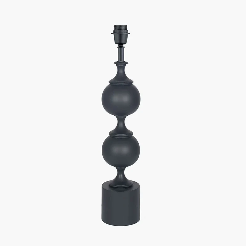 Asilah Matt Black Aluminium Tall Footed Table Lamp Base with Izara 40cm Cinnamon Ikat Patterned Mushroom Pleat Tapered Lampshade