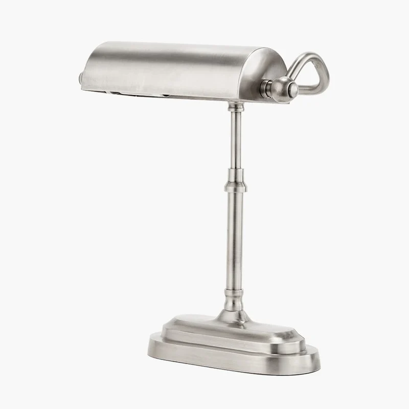 Ashford Antique Silver Metal Bankers Table Lamp
