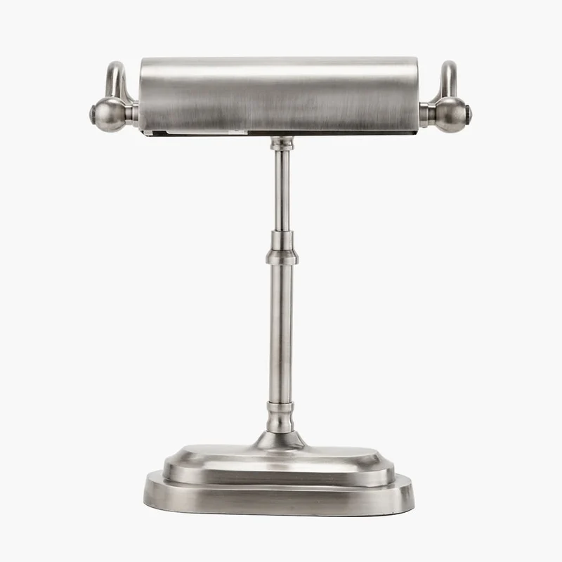 Ashford Antique Silver Metal Bankers Table Lamp