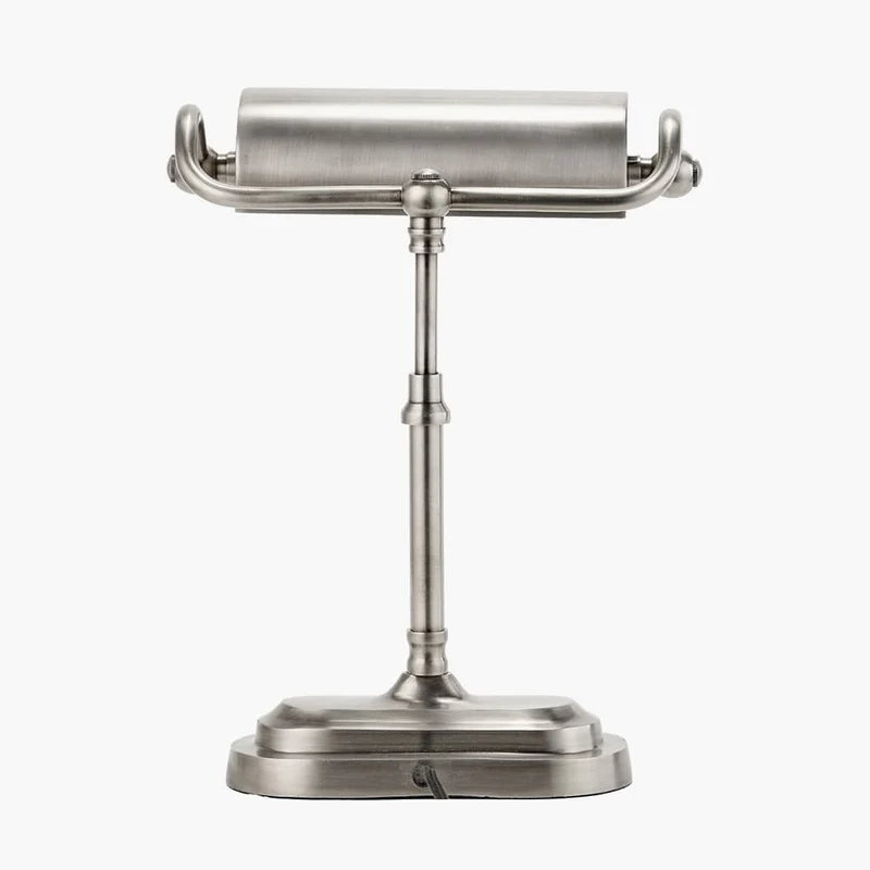 Ashford Antique Silver Metal Bankers Table Lamp