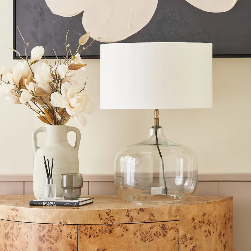 Corby Clear Glass Table Lamp Base