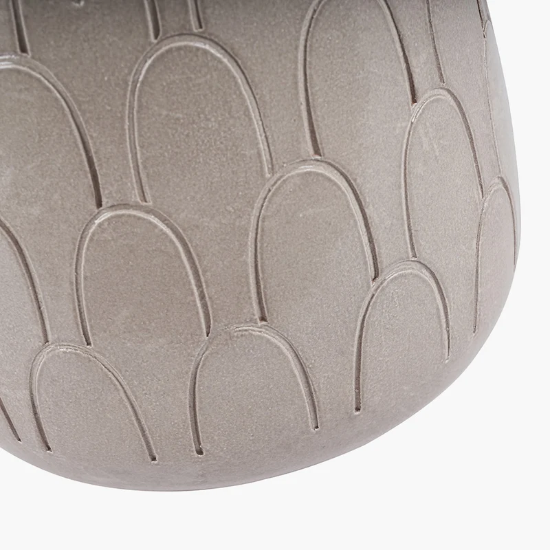 Coco Grey Gloss Arch Design Stoneware Table Lamp Base with Lino 35cm White Self Lined Linen Cylinder Lampshade