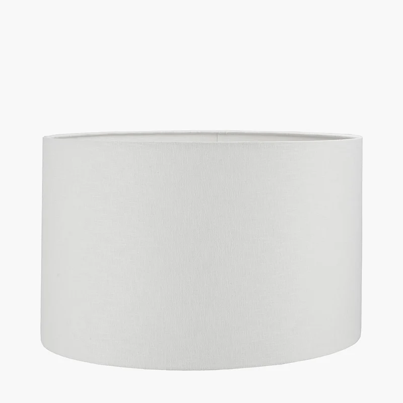 Coco Grey Gloss Arch Design Stoneware Table Lamp Base with Lino 35cm White Self Lined Linen Cylinder Lampshade