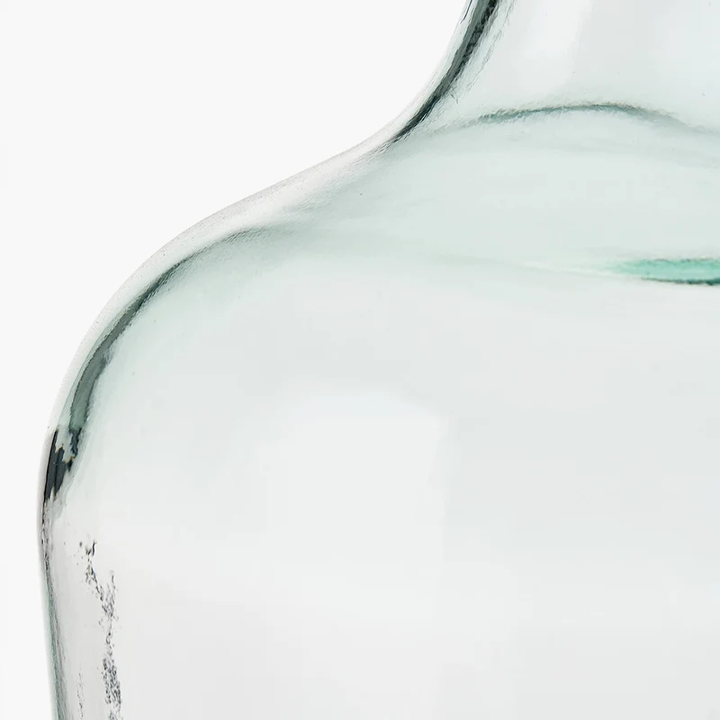 Clear Recycled Medium Bottle Vase With A Raffia Wrapped Neck