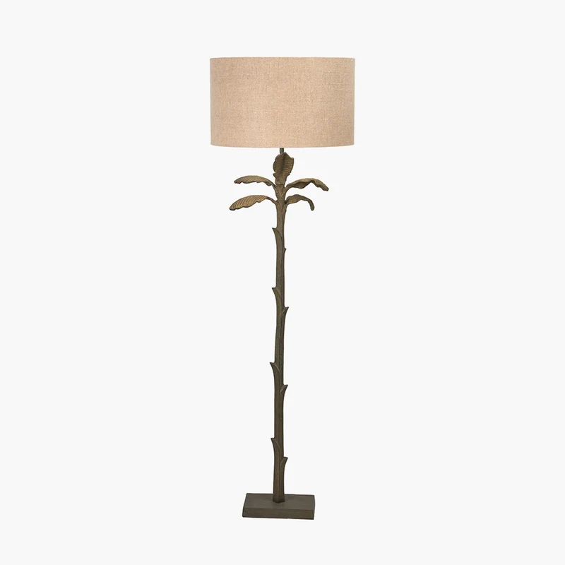 Bali Verdi Gris Metal Palm Tree Floor Lamp Base