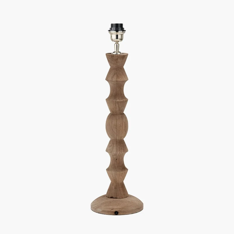 Ayra Natural Modernist Large Turned Wood Table Lamp Base