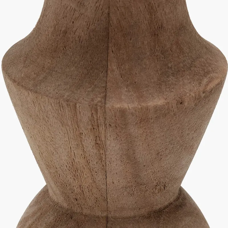 Ayra Natural Modernist Large Turned Wood Table Lamp Base