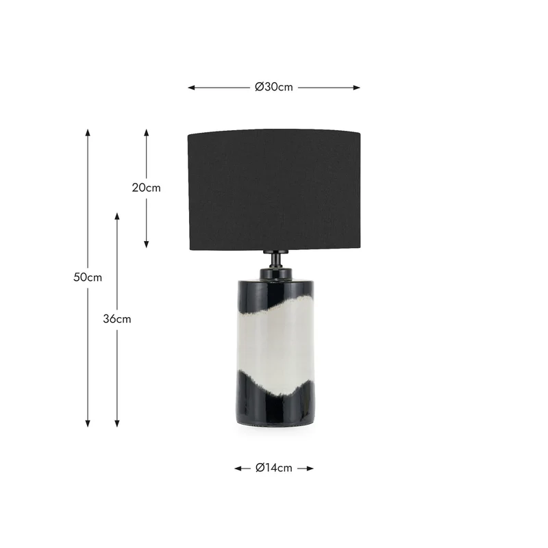 Arlese Monochrome Abstract Ceramic Table Lamp