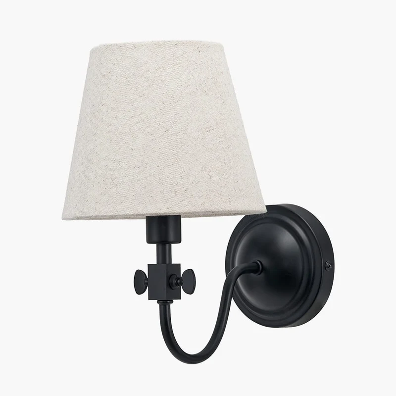 Ari Black Metal Curved Arm Wall Light