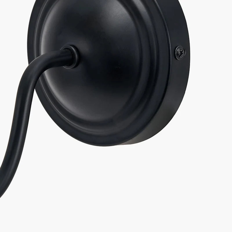Ari Black Metal Curved Arm Wall Light