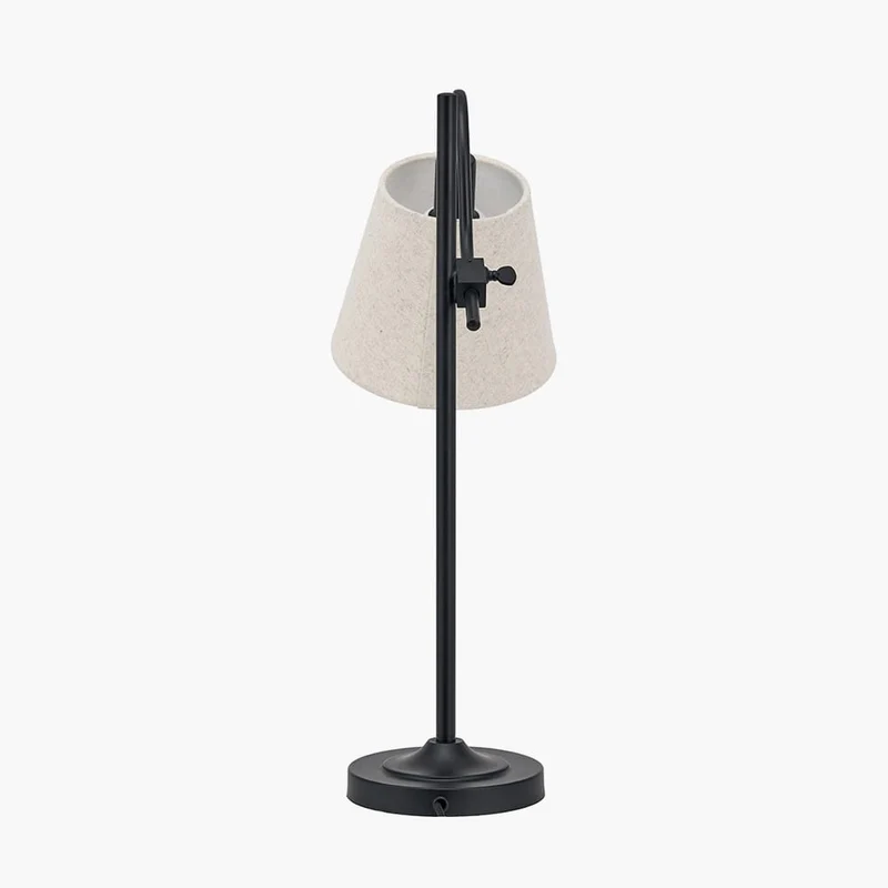 Ari Black Metal Curved Arm Table Lamp