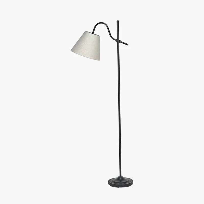 Ari Black Metal Curved Arm Floor Lamp