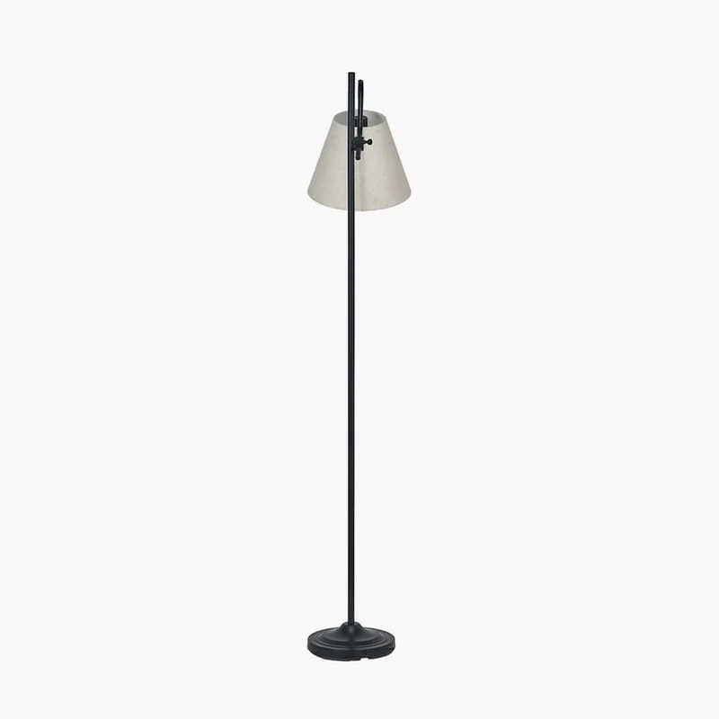 Ari Black Metal Curved Arm Floor Lamp