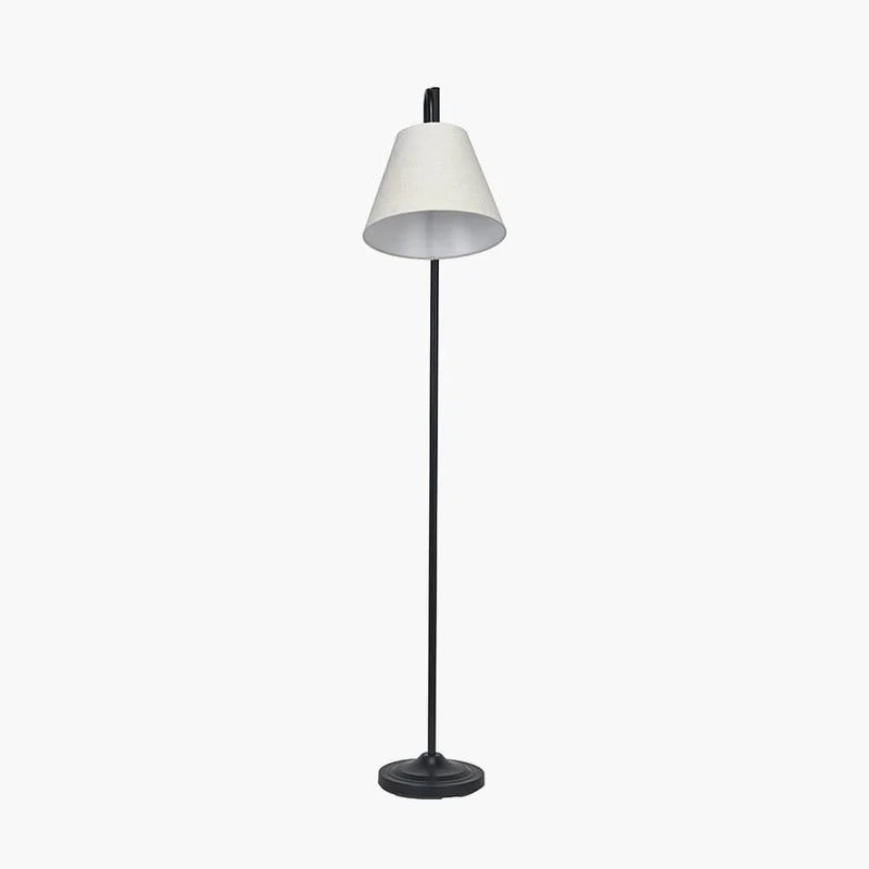 Ari Black Metal Curved Arm Floor Lamp