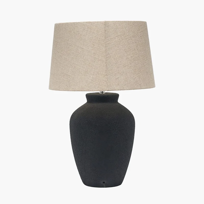 Areia Black Sand Textured Ceramic Table Lamp