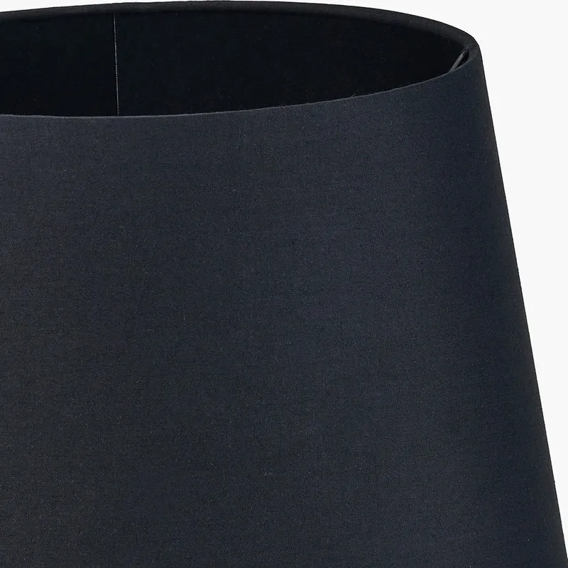 Chrysler Black Art Deco Hand Painted Table Lamp Base with Adelaide 40cm Black Tapered Cotton Mix Lampshade