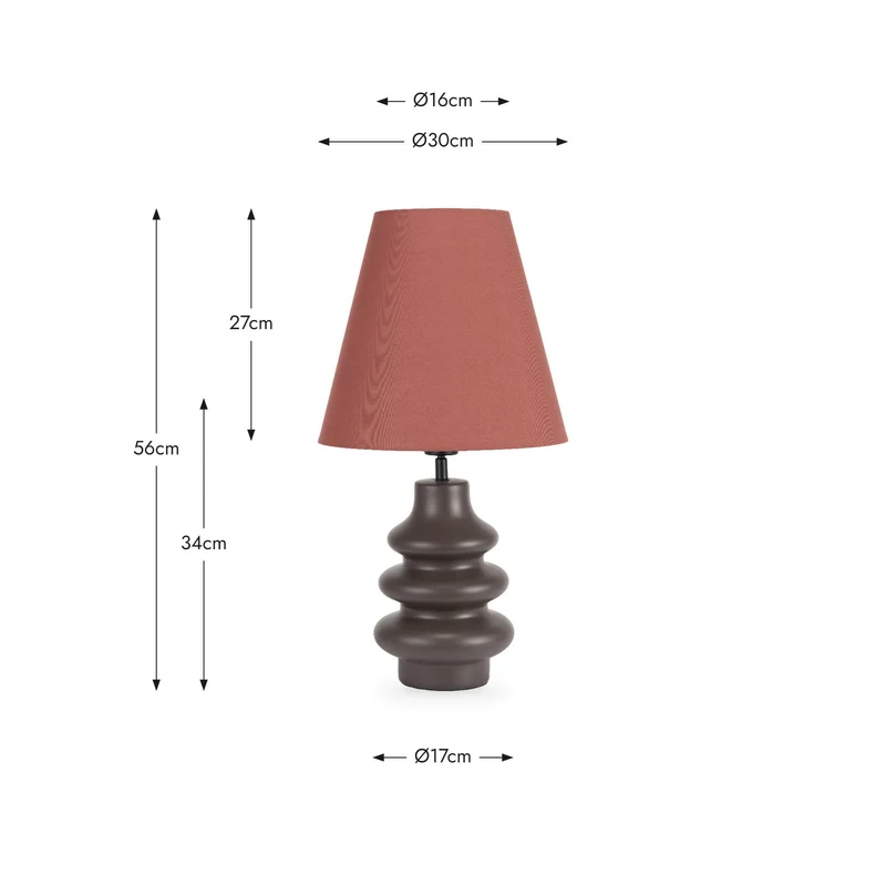 Aylin Bitter Chocolate Gourd Ceramic Table Lamp