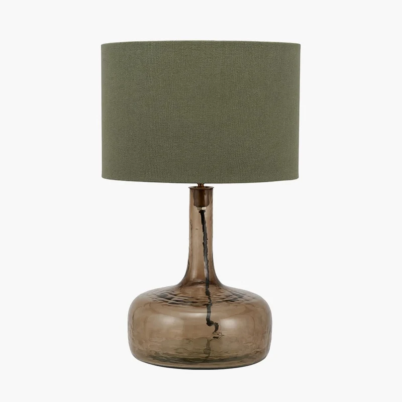 Avani Olive Glass Bottle Table Lamp