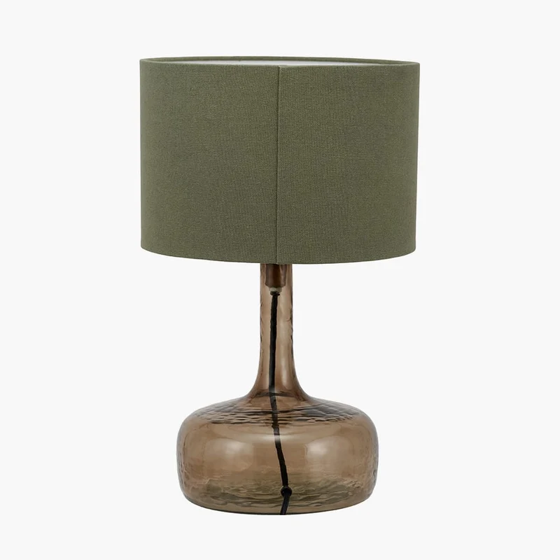 Avani Olive Glass Bottle Table Lamp