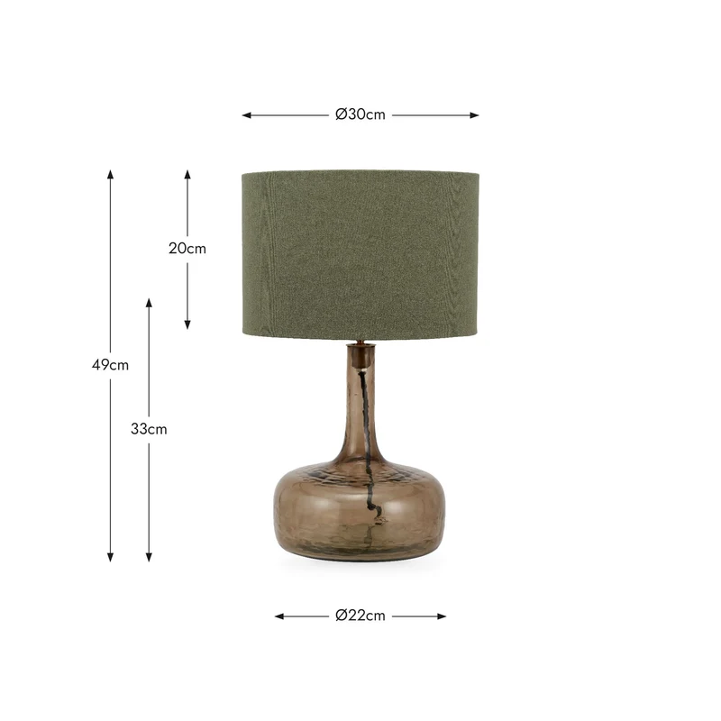 Avani Olive Glass Bottle Table Lamp
