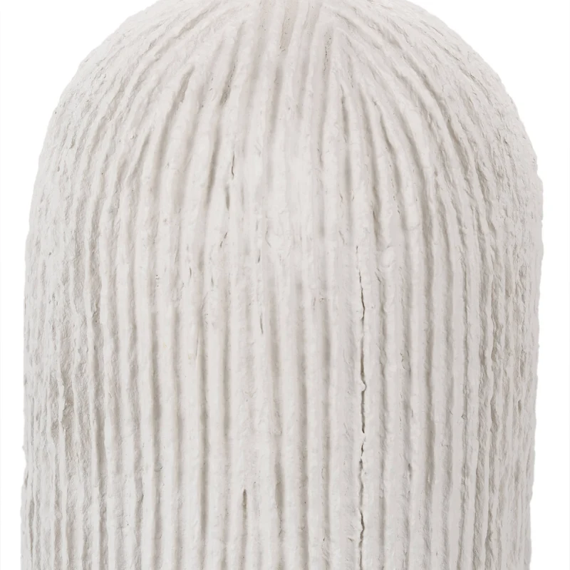 Ananya White Paper Mache and metal Textured Dome Table Lamp