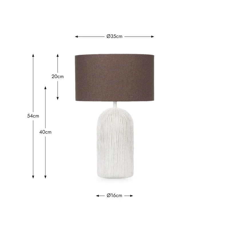 Ananya White Paper Mache and metal Textured Dome Table Lamp