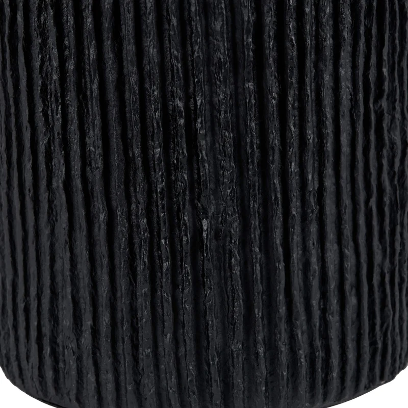 Ananya Black Paper Mache and Metal Textured Dome Table Lamp