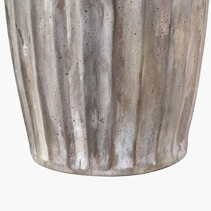 Ambrosia Natural Grooved Stoneware Vase